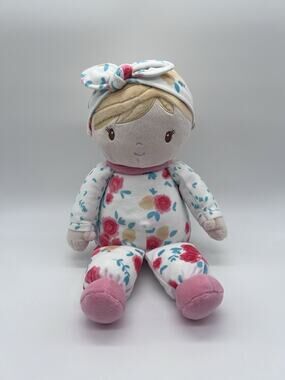 Douglas Baby Vera 13" Floral Girl Doll Cuddle Toy Plush Stuffed PJ Blonde flower